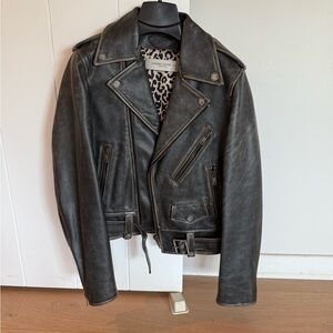 Golden Goose Black Leather Biker Jacket
